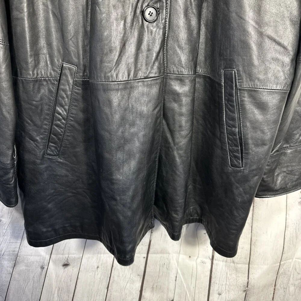 Vintage Tibor Leather Jacket 3X Womens Black Thinsulate Coat Removable Liner‎